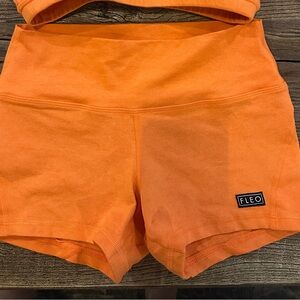Fleo Vibrant Orange Apex Contour mid rise Shorts